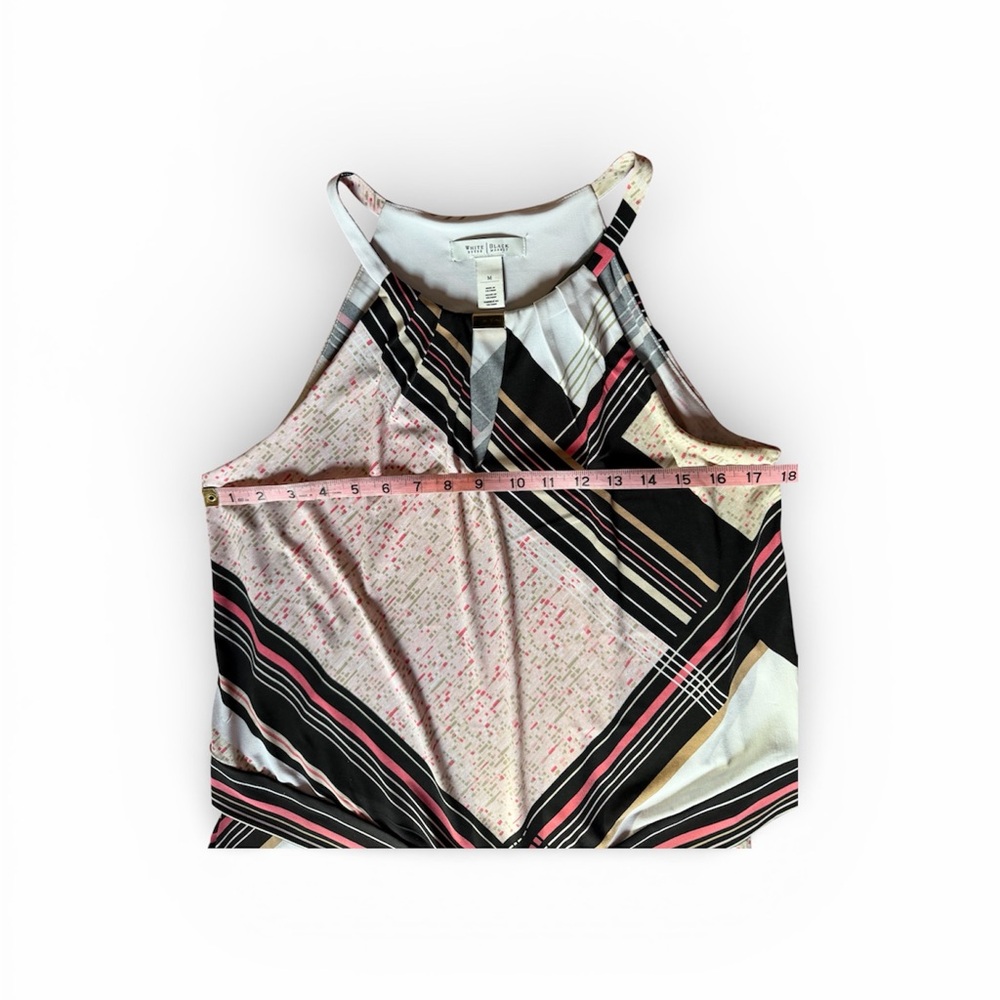 White House Black Market Pink and Black Striped Tank Top - Picture 3 of 8